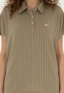 Kadın Haki Polo Yaka Tişört - 50281892005