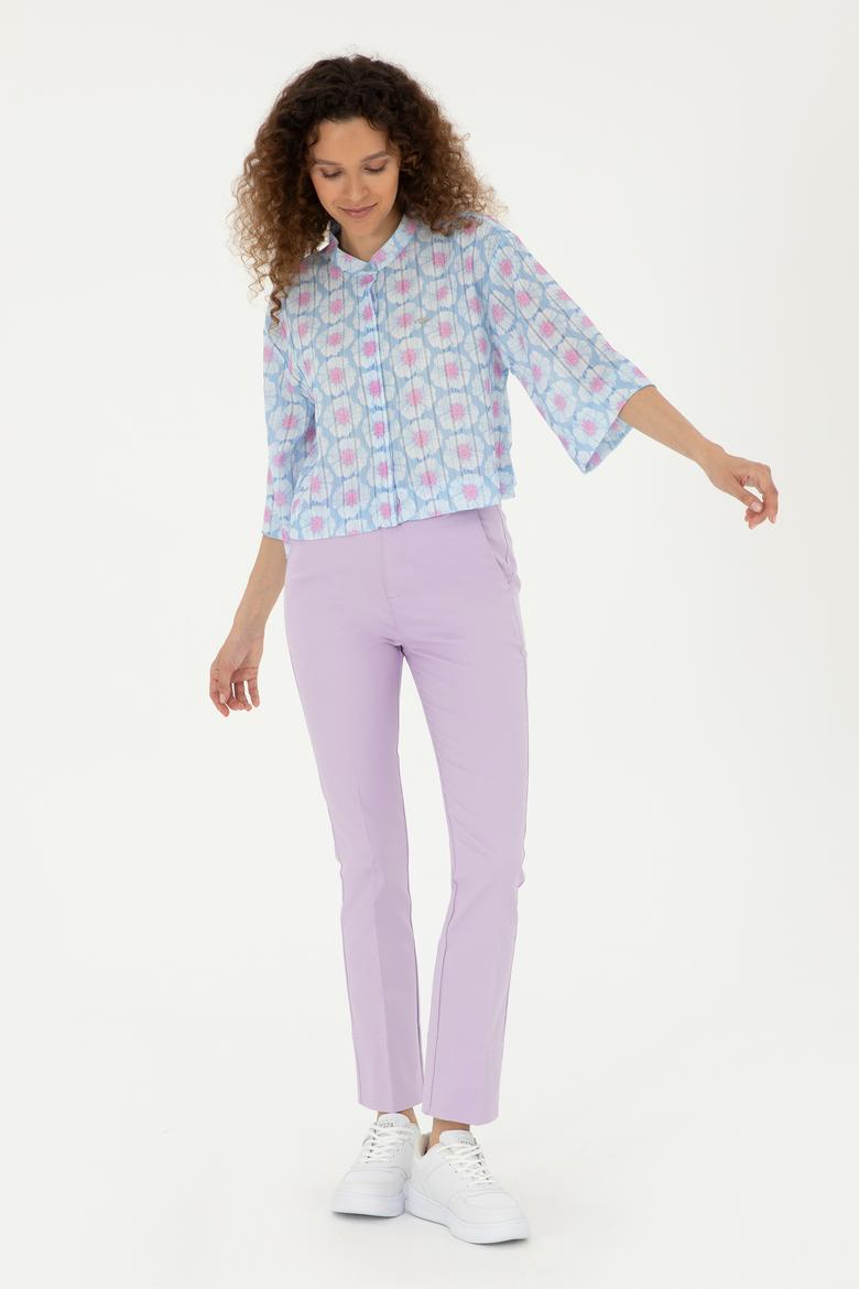 Kadın Lila Kanvas Pantolon - 50281742002