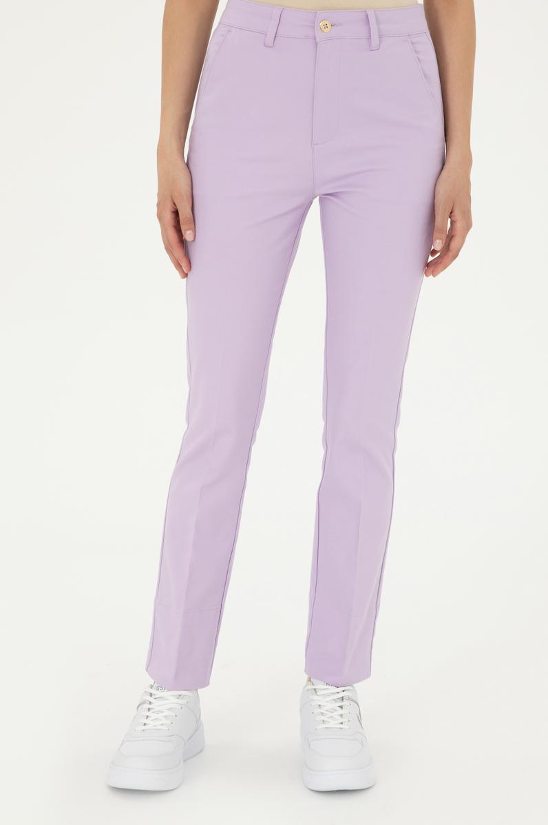Kadın Lila Kanvas Pantolon