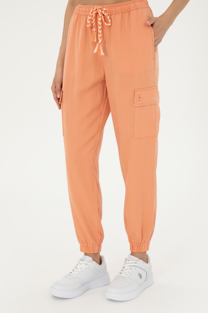 Kadın Somon Kanvas Pantolon