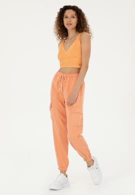 Kadın Somon Kanvas Pantolon - 50281794013