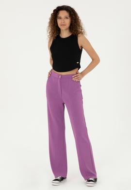 Kadın Mor Örme Pantolon - 50284520013