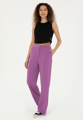 Kadın Mor Örme Pantolon - 50284520013