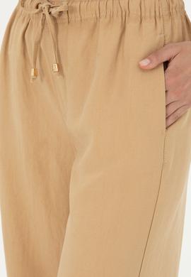 Kadın Camel Loose Relax Fit Kanvas Pantolon - 50289449054