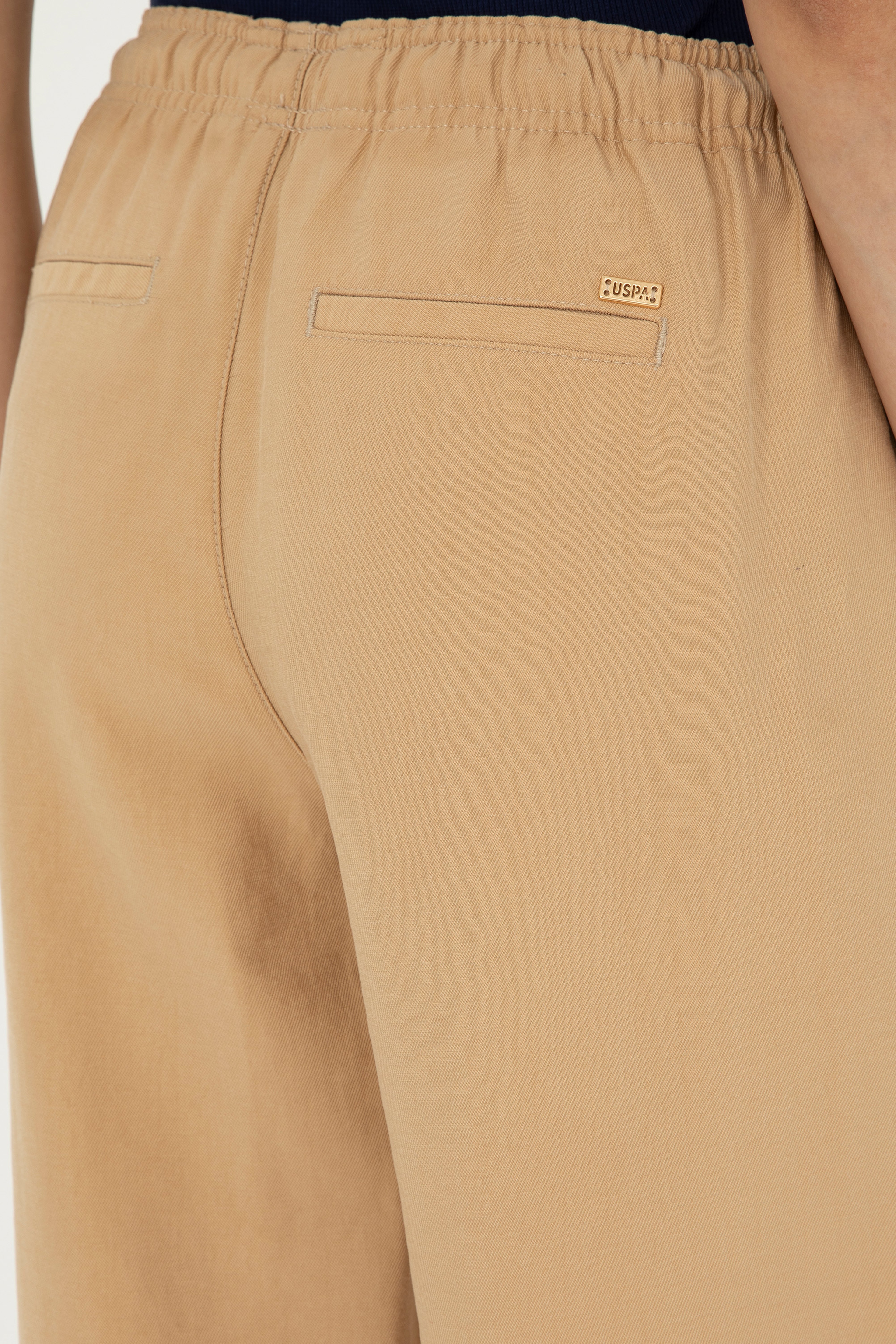 Kadın Camel Loose Relax Fit Kanvas Pantolon - Image 6