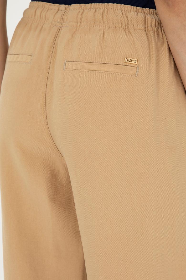 Kadın Camel Loose Relax Fit Kanvas Pantolon - 50289449054