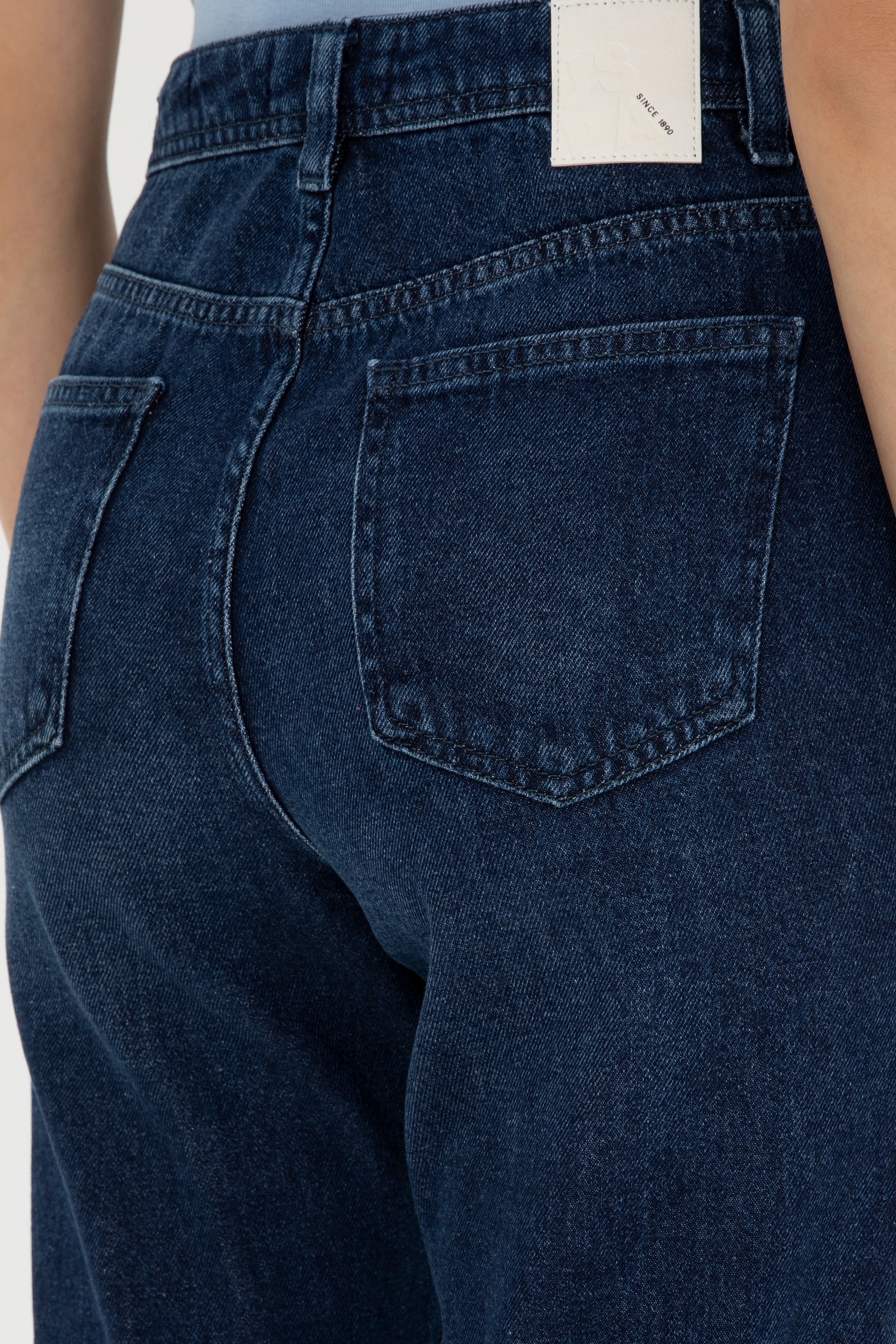 Kadın Mavi Mom High Waist Fit Jean Pantolon - Image 6