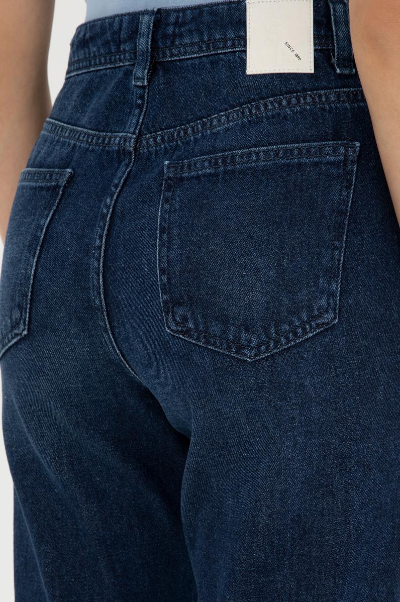 Kadın Mavi Mom High Waist Fit Jean Pantolon