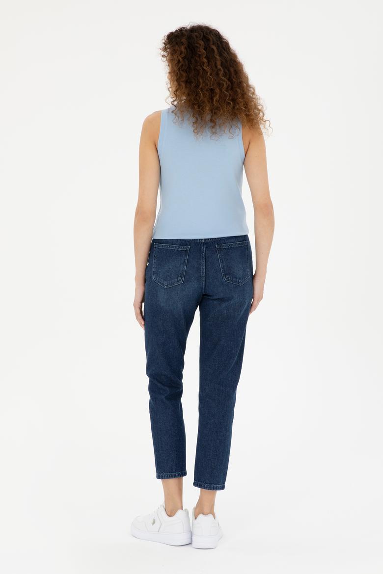 Kadın Mavi Mom High Waist Fit Jean Pantolon - 50289473013