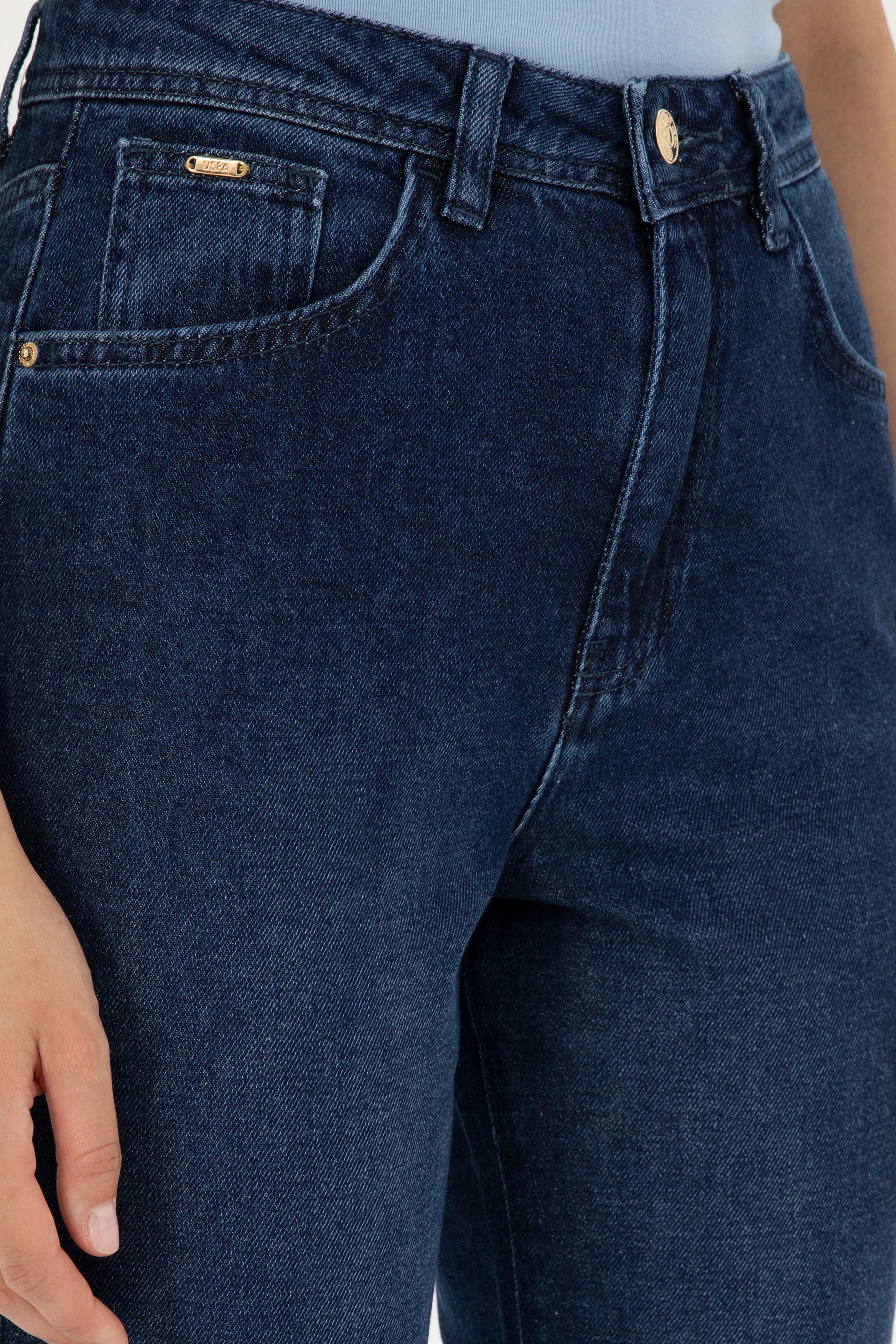 Kadın Mavi Mom High Waist Fit Jean Pantolon