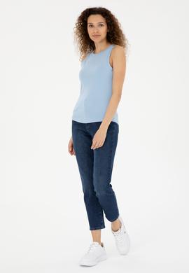 Kadın Mavi Mom High Waist Fit Jean Pantolon - 50289473013