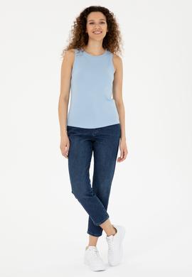 Kadın Mavi Mom High Waist Fit Jean Pantolon - 50289473013