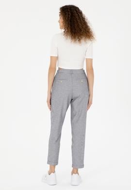 Kadın Lacivert Kanvas Çizgili Pantolon - 50289450006