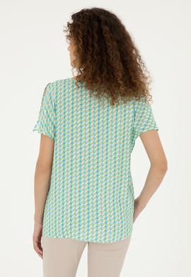 Kadın Su Yeşili Kısa Kollu Gömlek - 50283438012