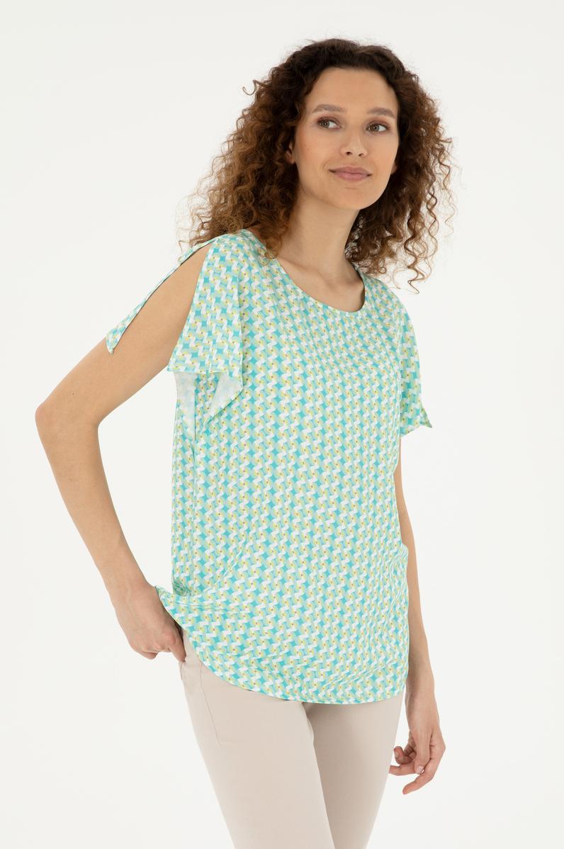 Kadın Su Yeşili Kısa Kollu Gömlek