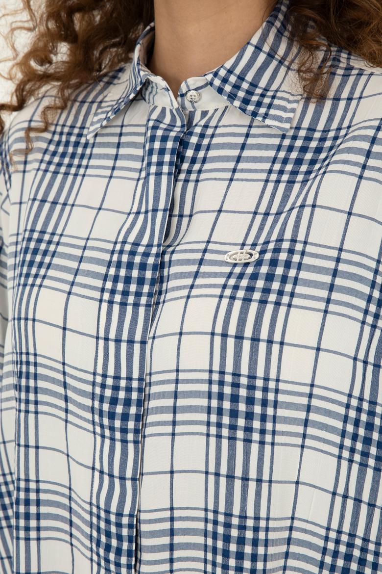 Kadın Lacivert Uzun Kollu Tunik Gömlek - 50288652004