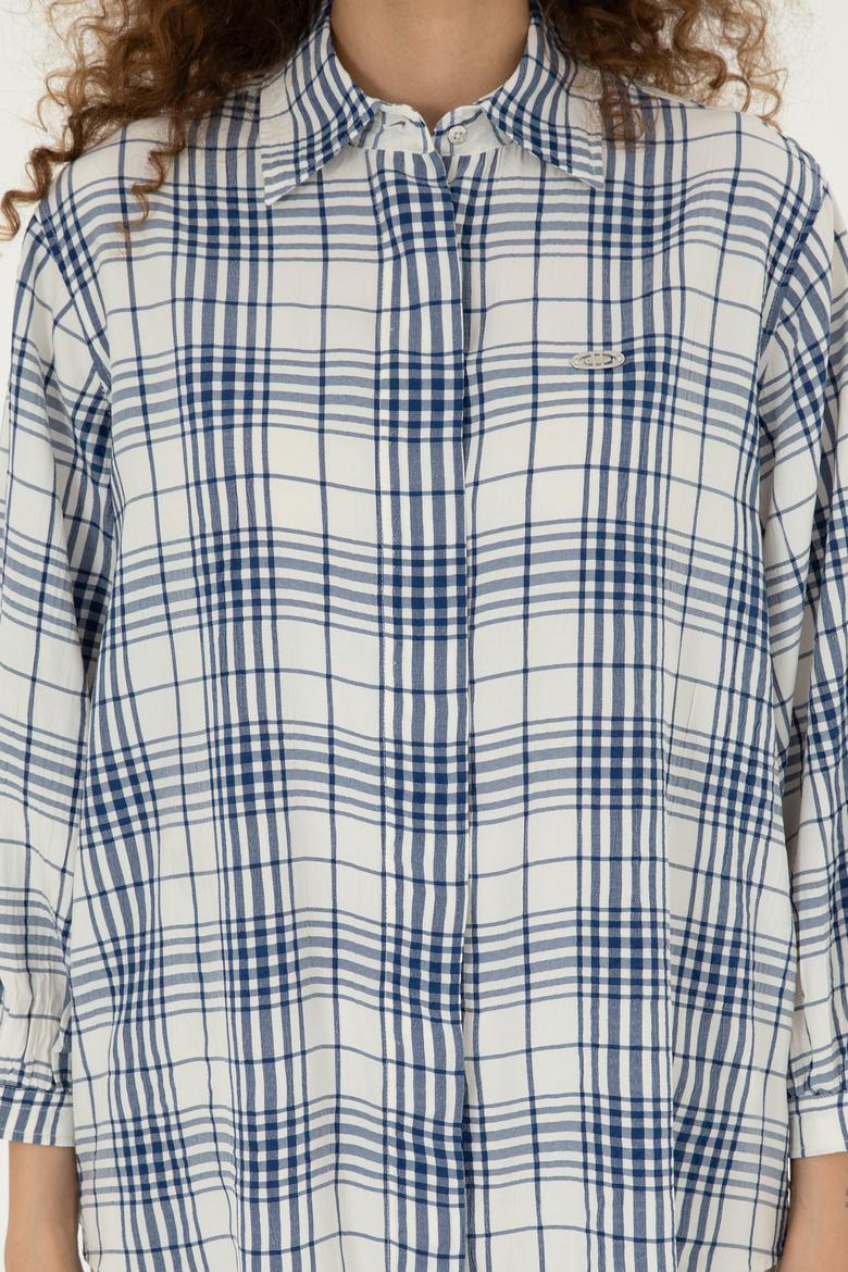 Kadın Lacivert Uzun Kollu Tunik Gömlek - 50288652004