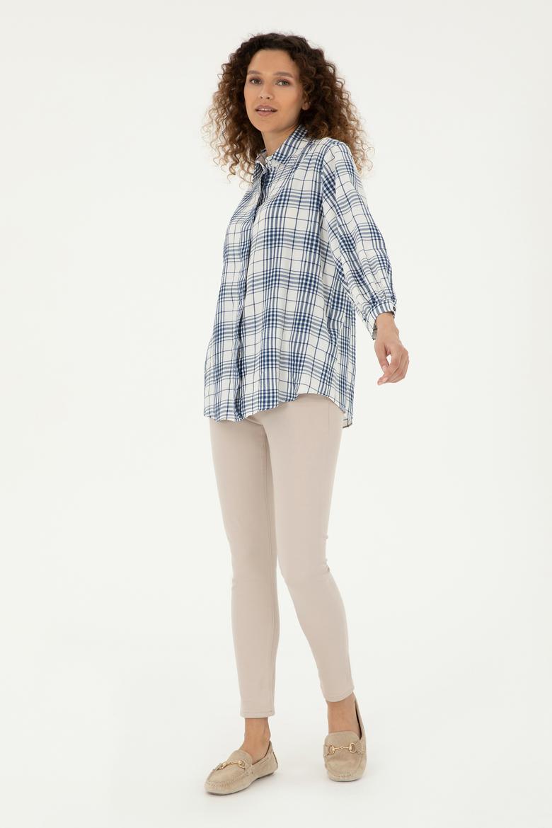 Kadın Lacivert Uzun Kollu Tunik Gömlek - 50288652004