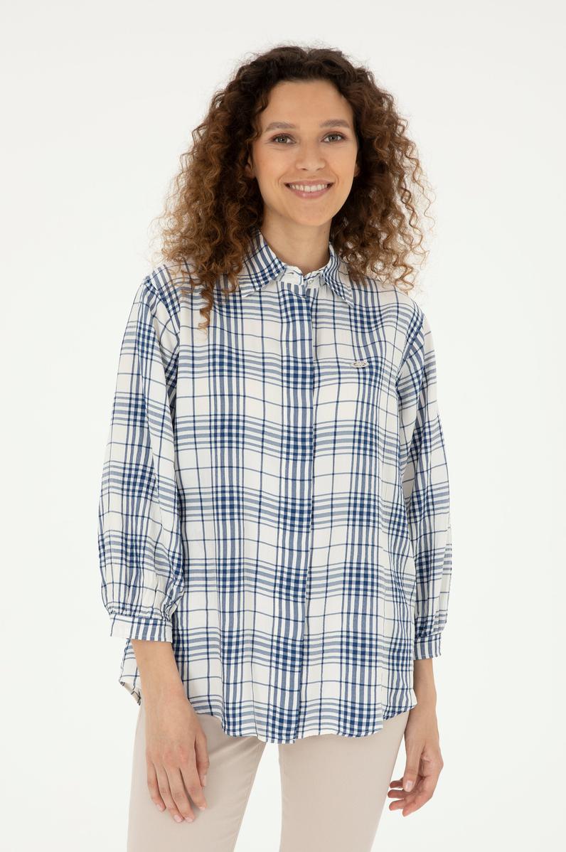 Kadın Lacivert Uzun Kollu Tunik Gömlek