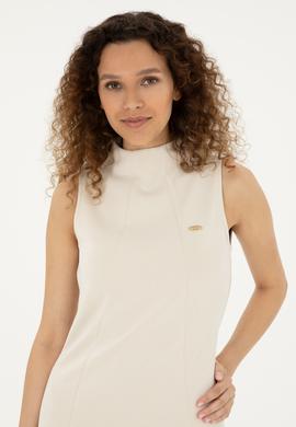 Kadın Taş Dik Yaka Örme Elbise - 50282742023