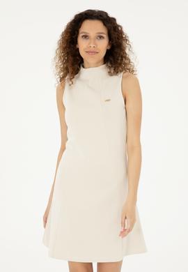 Kadın Taş Dik Yaka Örme Elbise - 50282742023