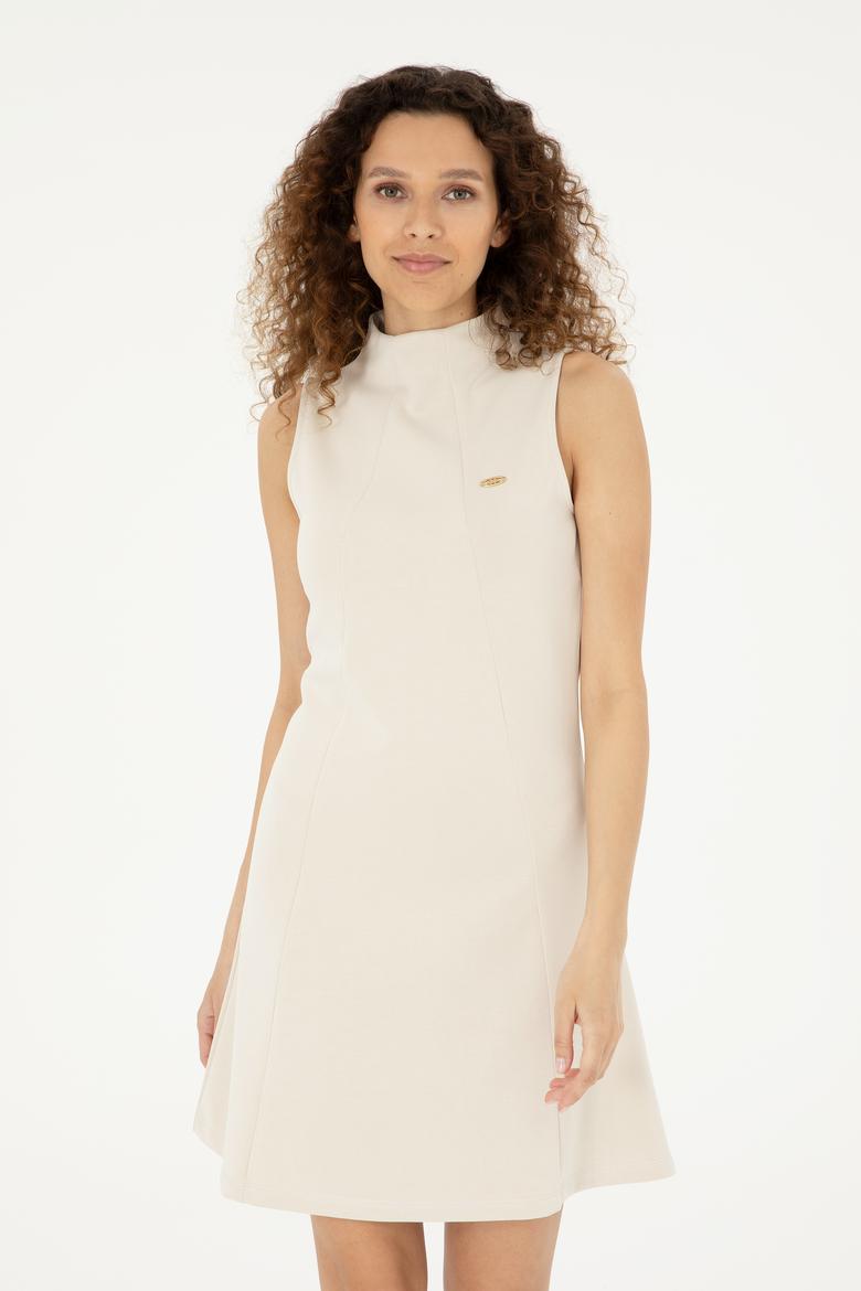 Kadın Taş Dik Yaka Örme Elbise - 50282742023