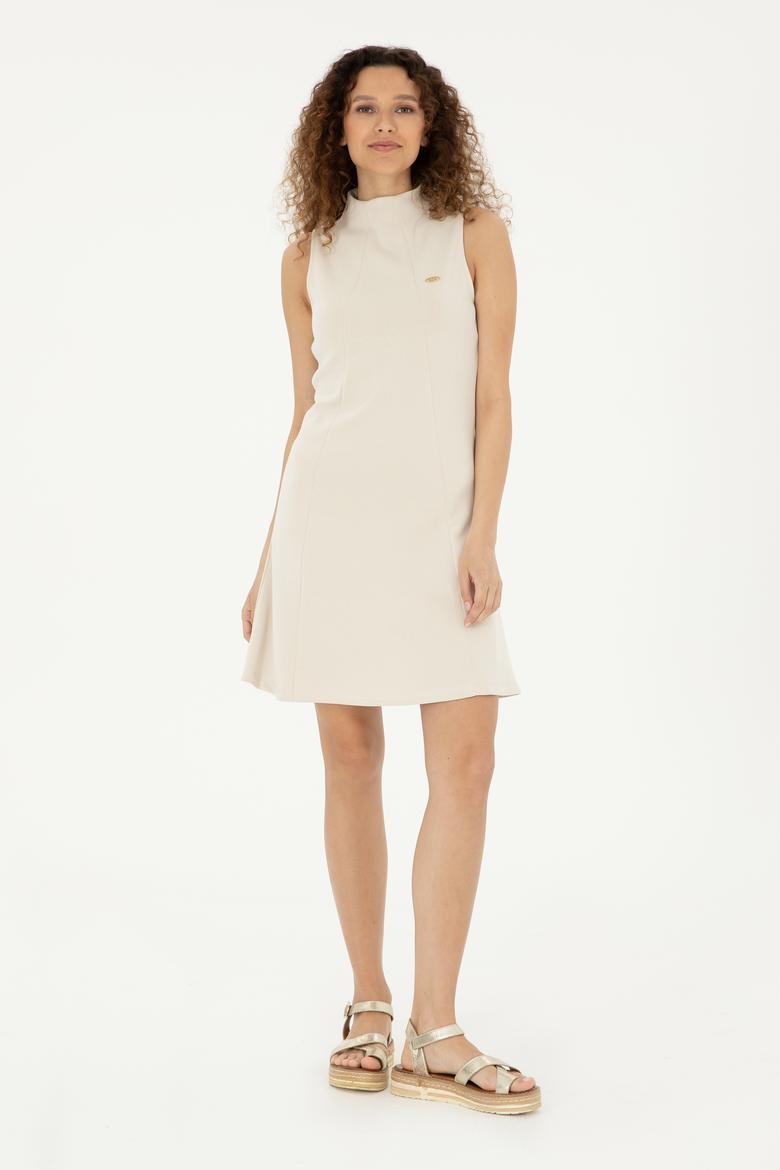 Kadın Taş Dik Yaka Örme Elbise - 50282742023