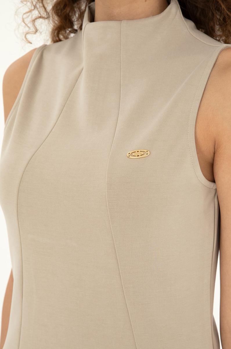 Kadın Taş Dik Yaka Örme Elbise