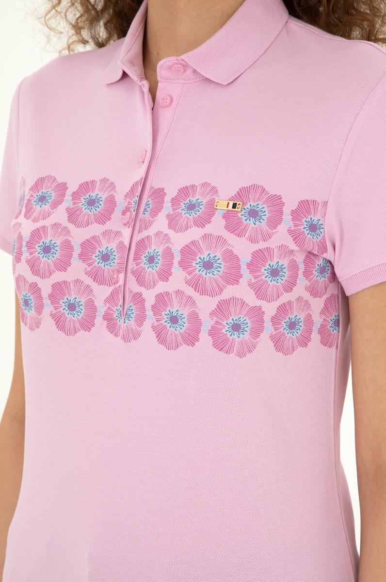 Kadın Pembe Polo Yaka Tişört