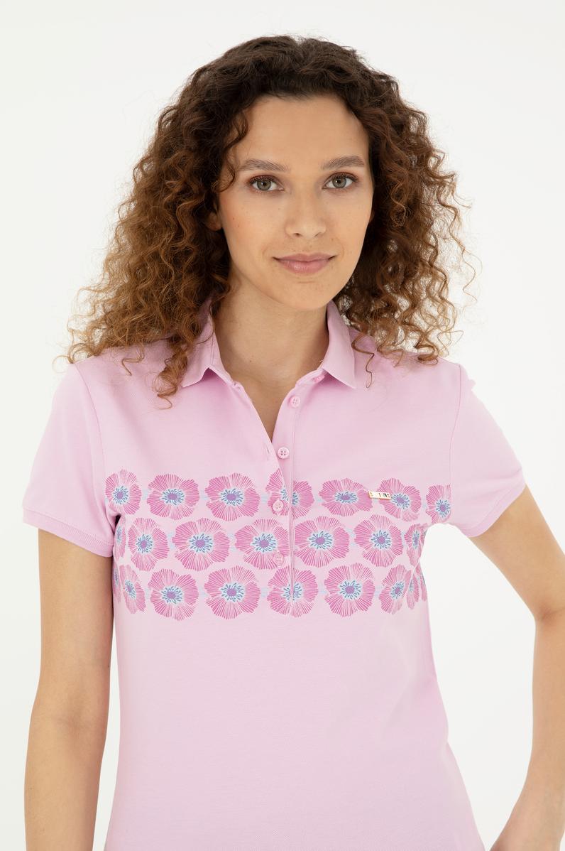 Kadın Pembe Polo Yaka Tişört
