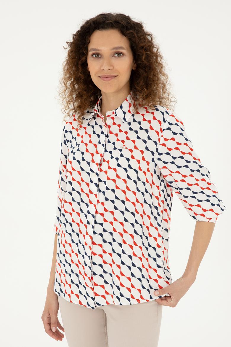 Kadın Lacivert Uzun Kollu Gömlek - 50280959004