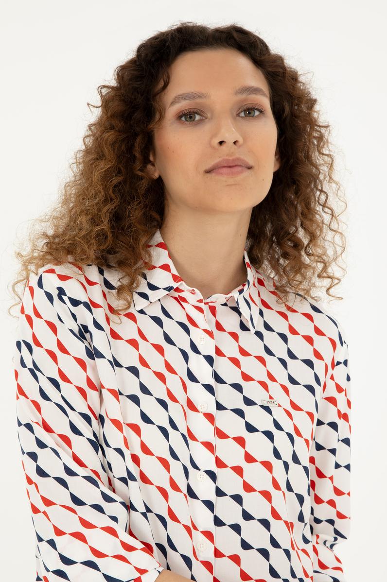 Kadın Lacivert Uzun Kollu Gömlek