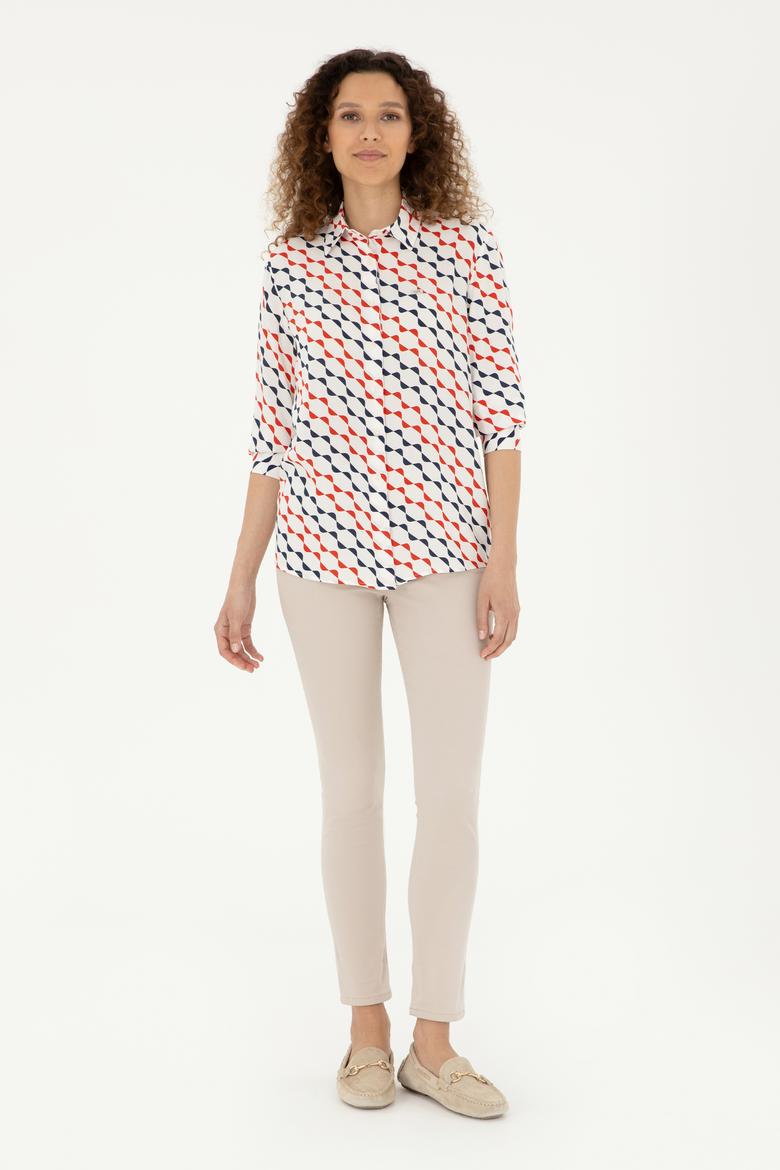 Kadın Lacivert Uzun Kollu Gömlek - 50280959004