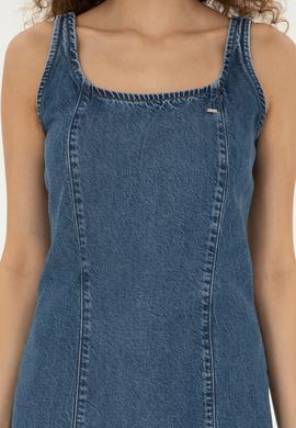 Kadın Açık Mavi Jean Elbise - 50283528012