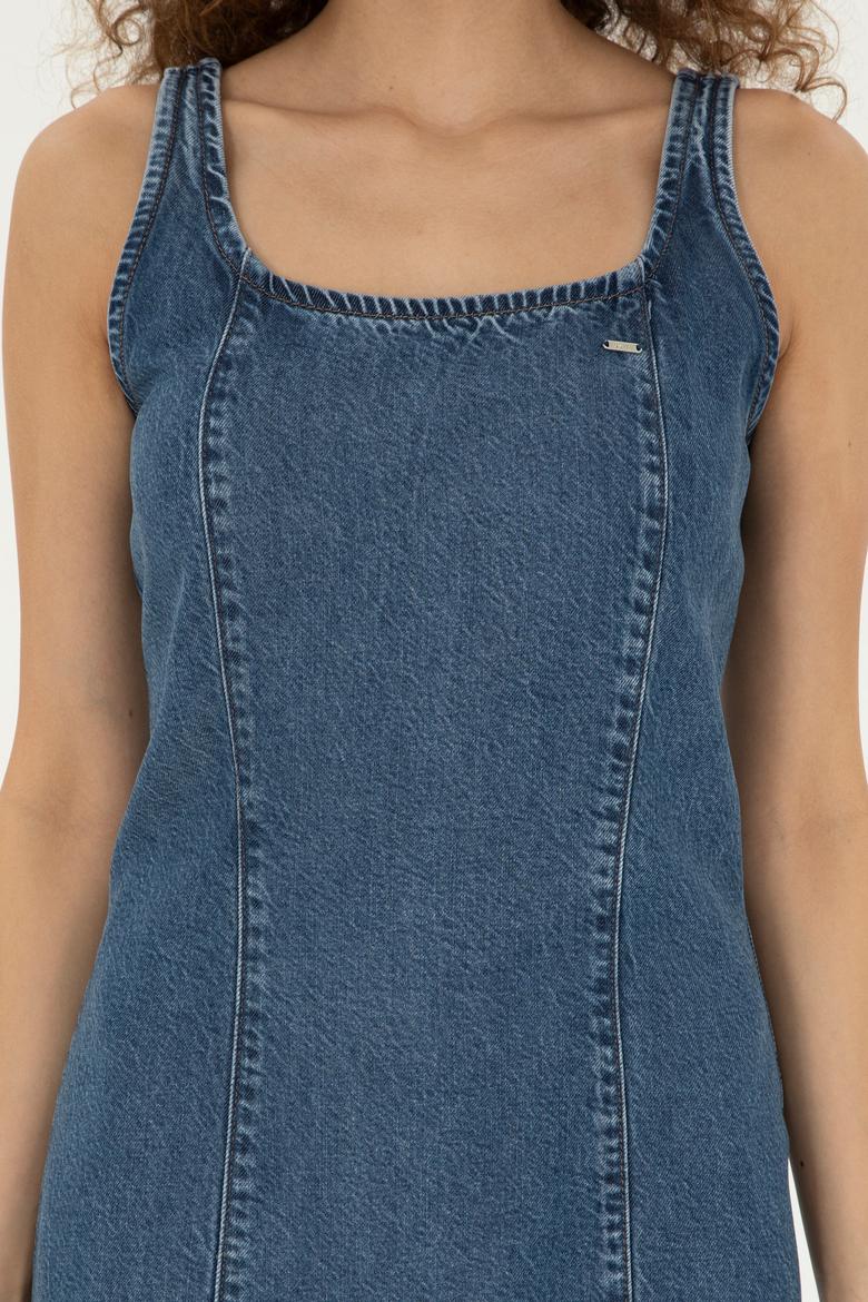 Kadın Açık Mavi Jean Elbise - 50283528012