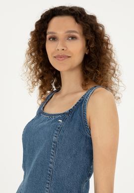 Kadın Açık Mavi Jean Elbise - 50283528012