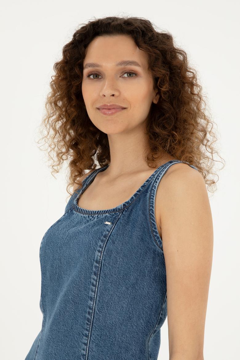 Kadın Açık Mavi Jean Elbise - 50283528012