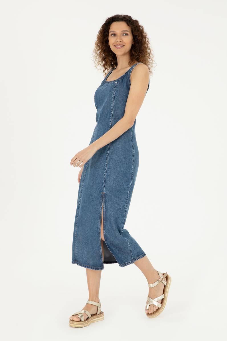 Kadın Açık Mavi Jean Elbise
