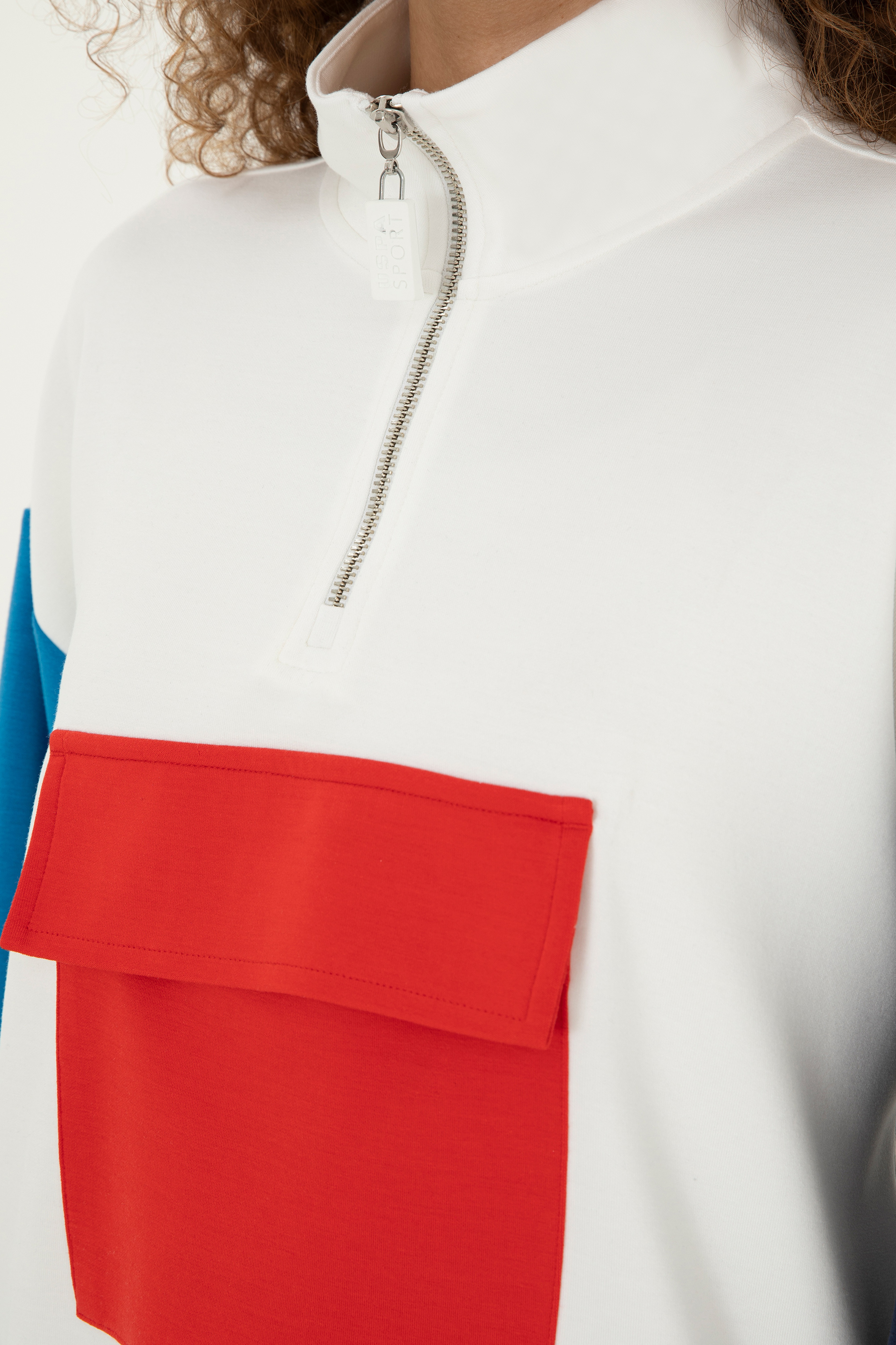Kadın Beyaz Sweatshirt - Image 7