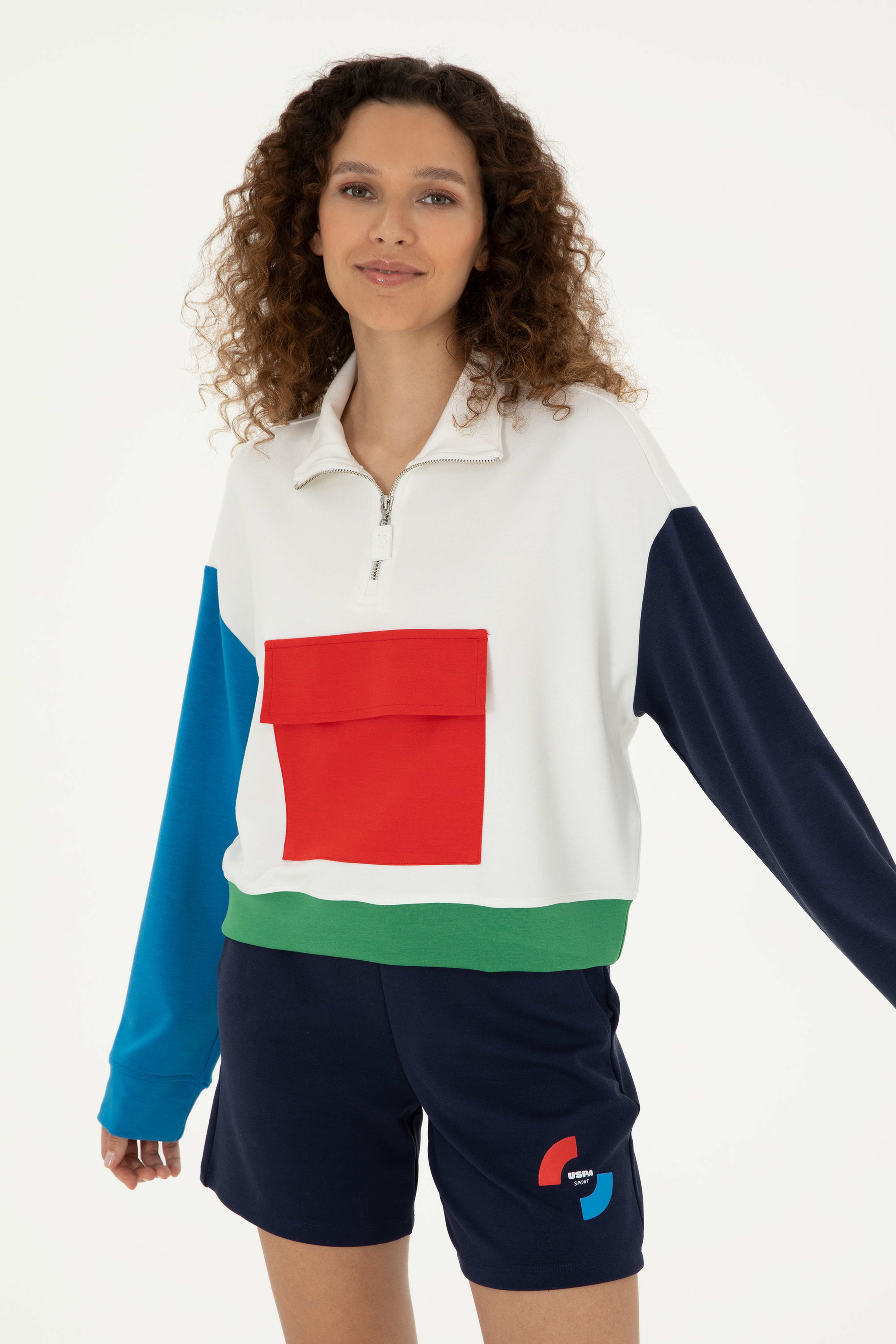 Kadın Beyaz Sweatshirt - Image 3