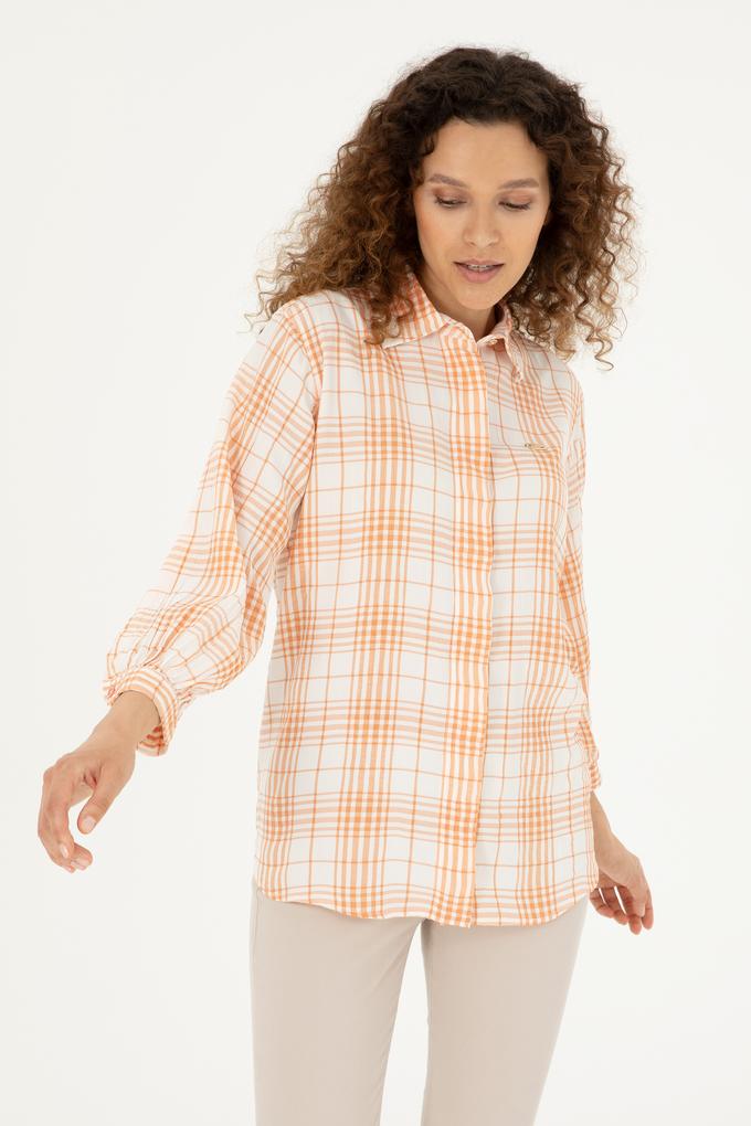 Kadın Somon Uzun Kollu Tunik Gömlek