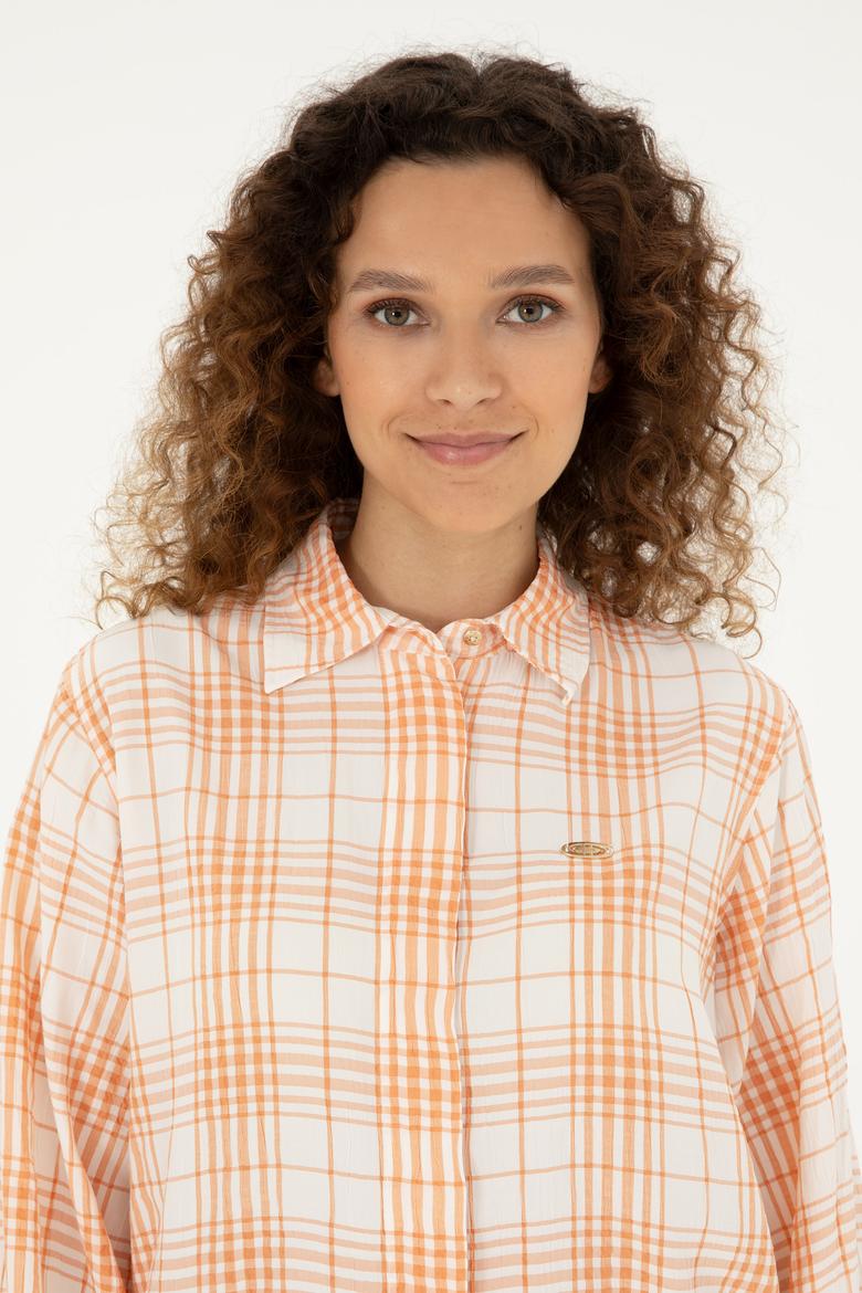 Kadın Somon Uzun Kollu Tunik Gömlek - 50288652018