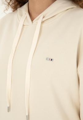 Kadın Krem Kapüşonlu Sweatshirt - 50297078045