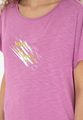 Kadın Pembe Bisiklet Yaka Tişört - 50284355003