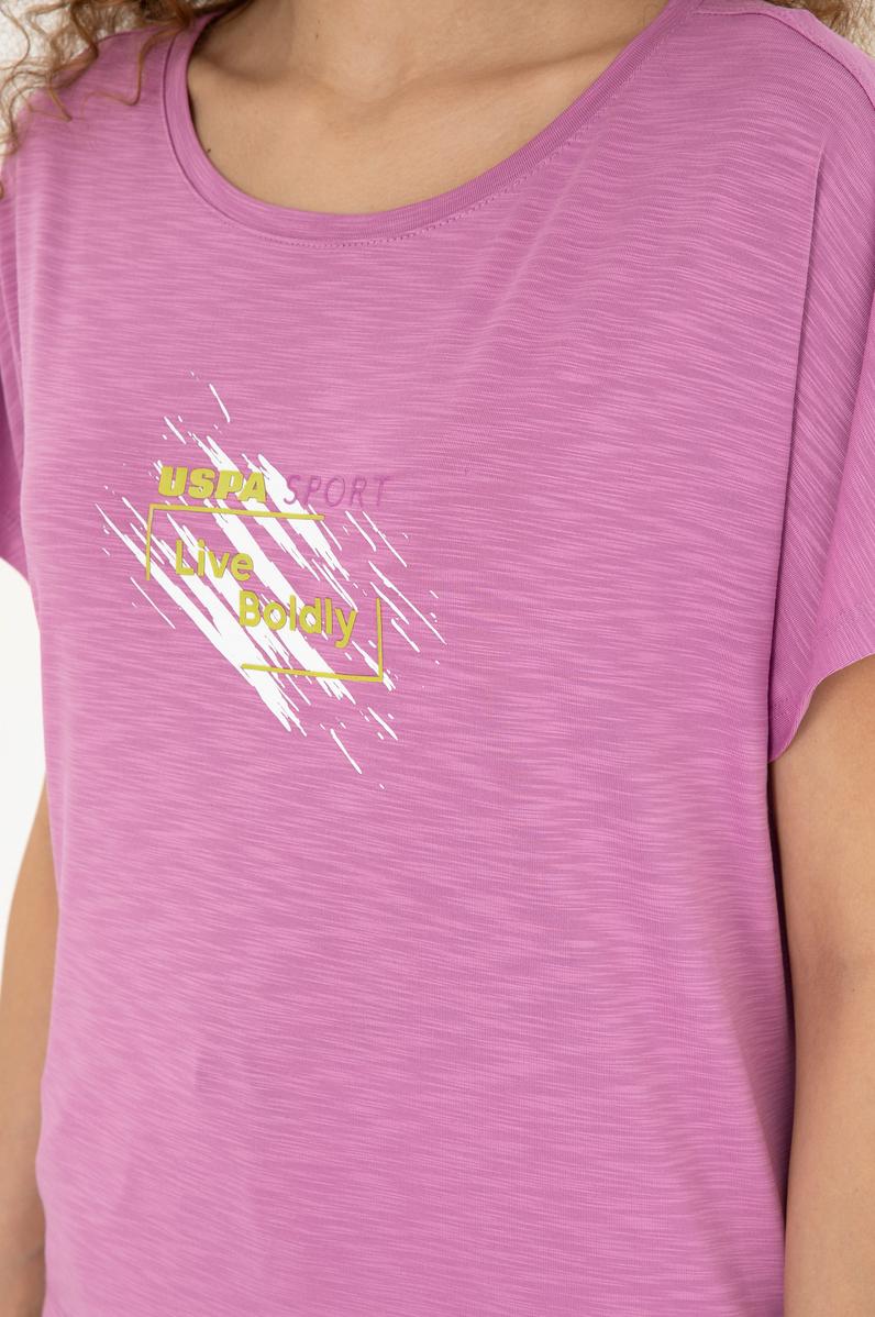 Kadın Pembe Bisiklet Yaka Tişört