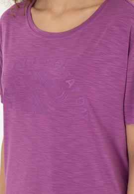 Kadın Mor Bisiklet Yaka Tişört - 50283780018