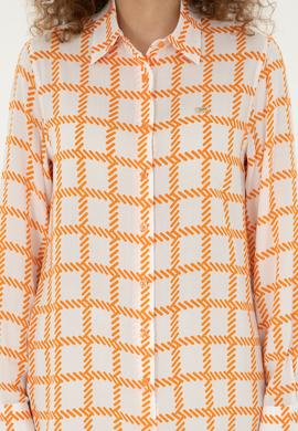 Kadın Turuncu Uzun Kollu Gömlek - 50289090013