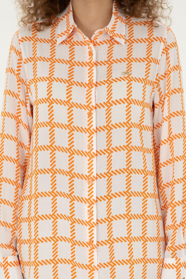 Kadın Turuncu Uzun Kollu Gömlek - 50289090013