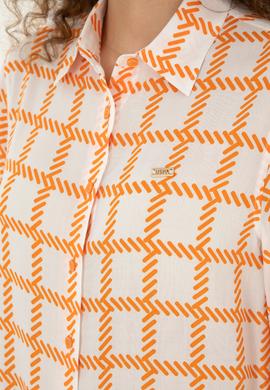 Kadın Turuncu Uzun Kollu Gömlek - 50289090013