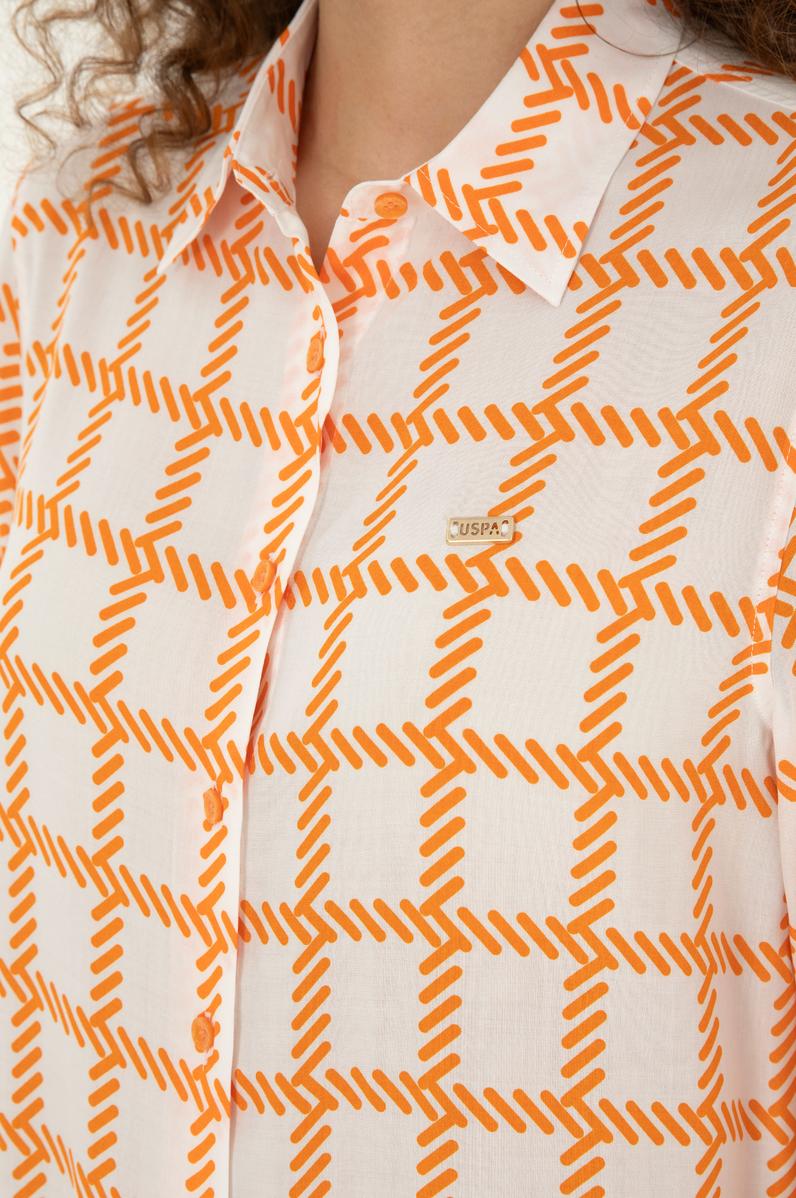 Kadın Turuncu Uzun Kollu Gömlek